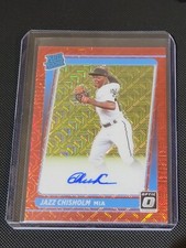 2021 Donruss Optic Jazz Chisholm Prizm ON CARD REF RED MOJO AUTO RC YANKEES /99