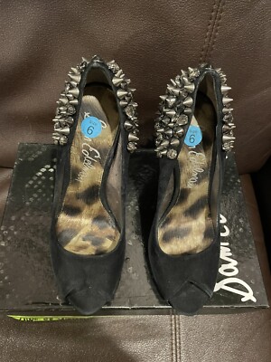 Sam Edelman Lorissa Suede black Spiked Heels Pumps Size 6 M Women