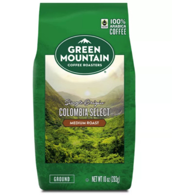 GREEN MOUNTAIN SINGLE ORIGIN COLOMBIA SELECT FT CERTIFIED GROUND COFFEE 10OZ