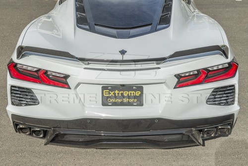 For 20-Up Corvette C8 | Z51 Style Rear Spoiler Hydro Carbon Fiber Add-On Wickers - Bild 4 von 12