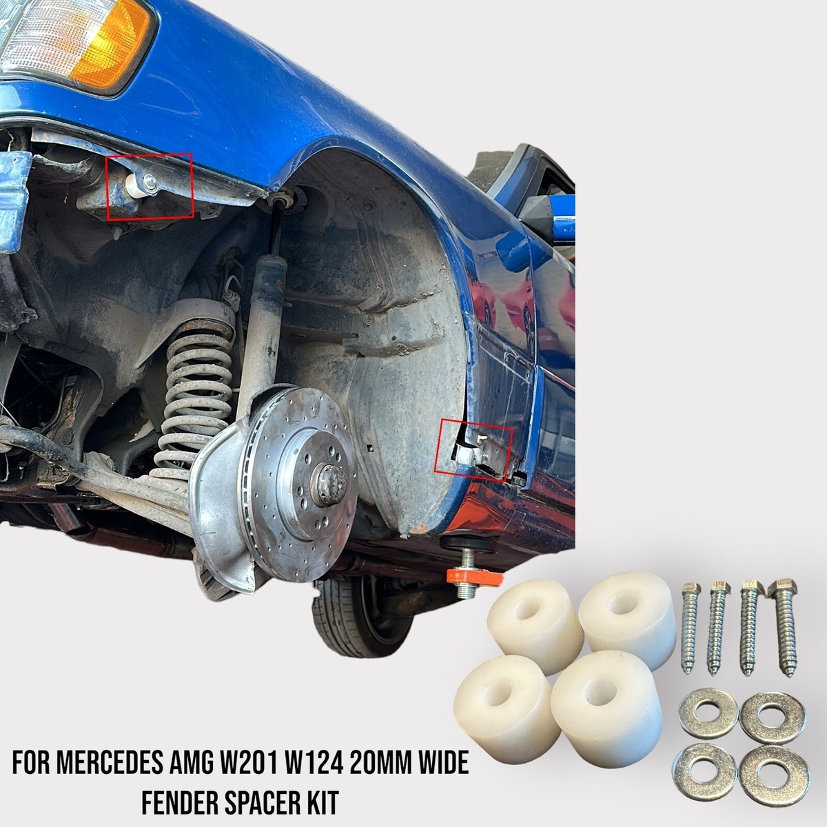 For 1984-1993 Mercedes AMG W201 W124 20mm Wide Fender Spacer Kit