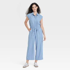 Women's Linen Jumpsuit - Universal Thread - Blue - 4