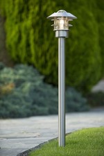 Lucide Zico Cottage Bollard Lamp Post Outdoor Garden Driveway Lamp IP44 Chrome