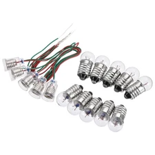 1set E10 Lamp Socket 2.5V Bulb Holder Wire Lead Screw Base with E10 Bulb