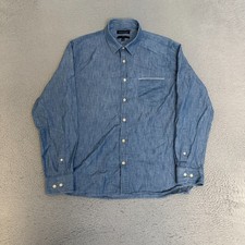 Banana Republic Shirt Mens Size Large Slim Fit Blue Long Sleeve Button Up
