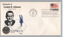 1965 LBJ Inauguration Cacheted Cover Texas Map Ranch Horseback Cover Craft
