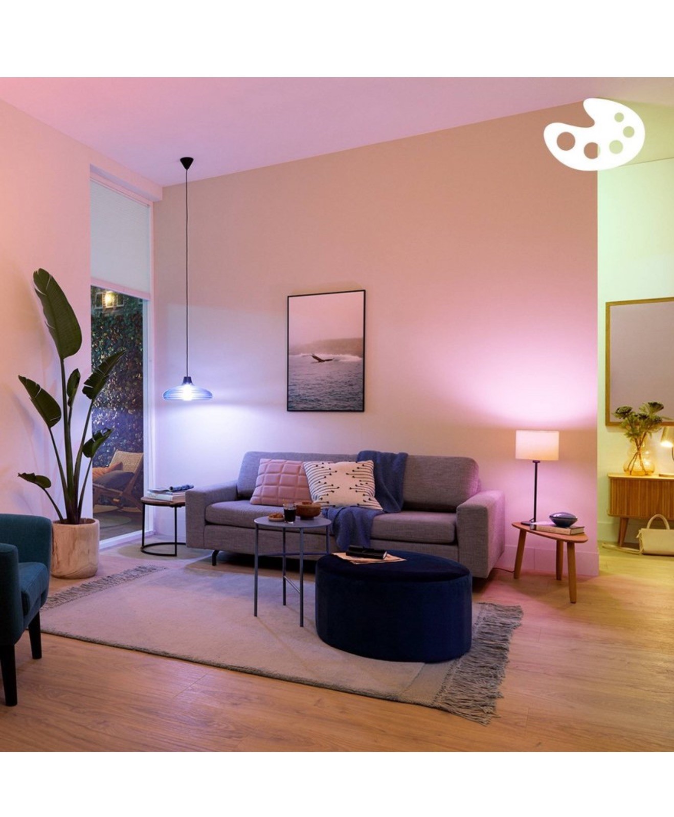 Philips 2-pack Smart Wi-Fi 60w Multi-Colored LED Light Bulb A19: E26 Base
