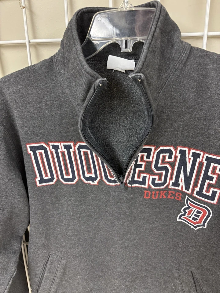Duquesne University Dukes quarter zip sweatshirt size medium. Average Color Fade - Image 3 of 4