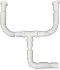 Kitchen Sink Drain Kit, 1-1/2 All-in-One Corrugated Flexible Pipe Set