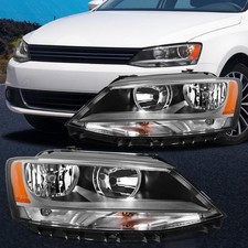 Headlights Assembly Fits 2011-2018 Volkswagen Jetta Lhrh Side Chromeclear Pair