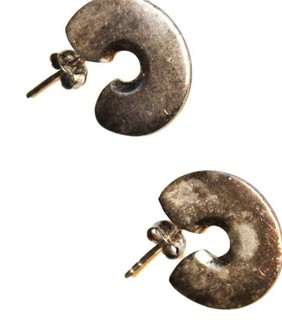 Lot#37 Fantastic vintage 925 sterling silver marked chunky hoop earrings