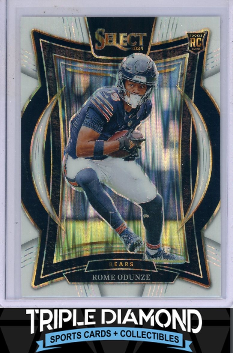 2024 Panini Select Rome Odunze Rookie Concourse White Shock Prizm #192/199 Q420