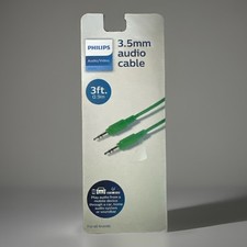 Green Philips 3.5mm Audio/Video Cable 3 Ft. For All Brands