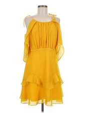 H By Halston Women Yellow Cocktail Dress 8