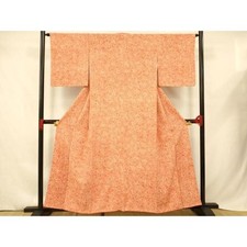 Heiwaya Kimono Edo Komon Flower Pattern Pure Silk Used Japan