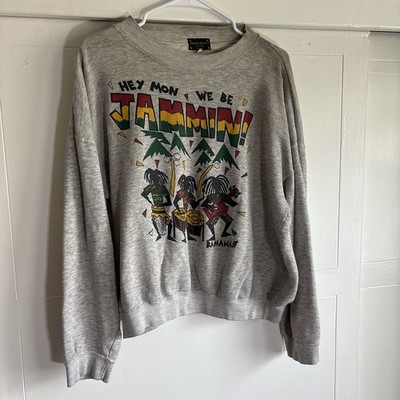 Vintage 80 s Bob Marley We Be Jammin Reggae Jamaica Crewneck Sweatshirt Size A