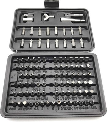 HTTMT 100 - Pcs 1/4 Torx Hex Torq Security Bit Set Tamper Proof Case Screwdriver