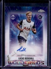 2024-25 Topps Chrome UEFA Lucas Bergvall Wonderkids Auto RC #WKA-LB Tottenham