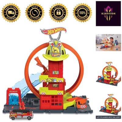 Exciting Hot Wheels Super Loop Fire Station with Water Ramp - Perfect for Kids!