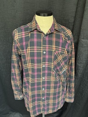 Vintage Local Motion Purple/Yellow Men s Medium Flannel - Hawaii Streetwear