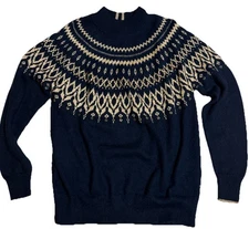 Joules Sweater Women’s 10 Elvie Embellished Fair Isle Knit French Wool Mohair