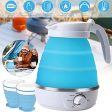 Faltbarer Wasserkessel Silikon Camping Reisewasserkocher Wasserkocher +2 Becher