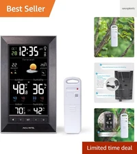 Digital Vertical Weather Forecaster with Indoor/Outdoor Temperature, Humidity...