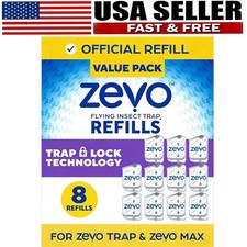  8 Refill Cartridges Zevo Flying Insect Trap Refill Cartridges -Easy to Use