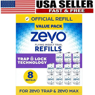 #ad #ad 8 Refill Cartridges Zevo Flying Insect Trap Refill Cartridges Easy to Use $11.99