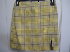 Wild Fable Womens Size 4 Skirt Yellow Plaid Slit Mini