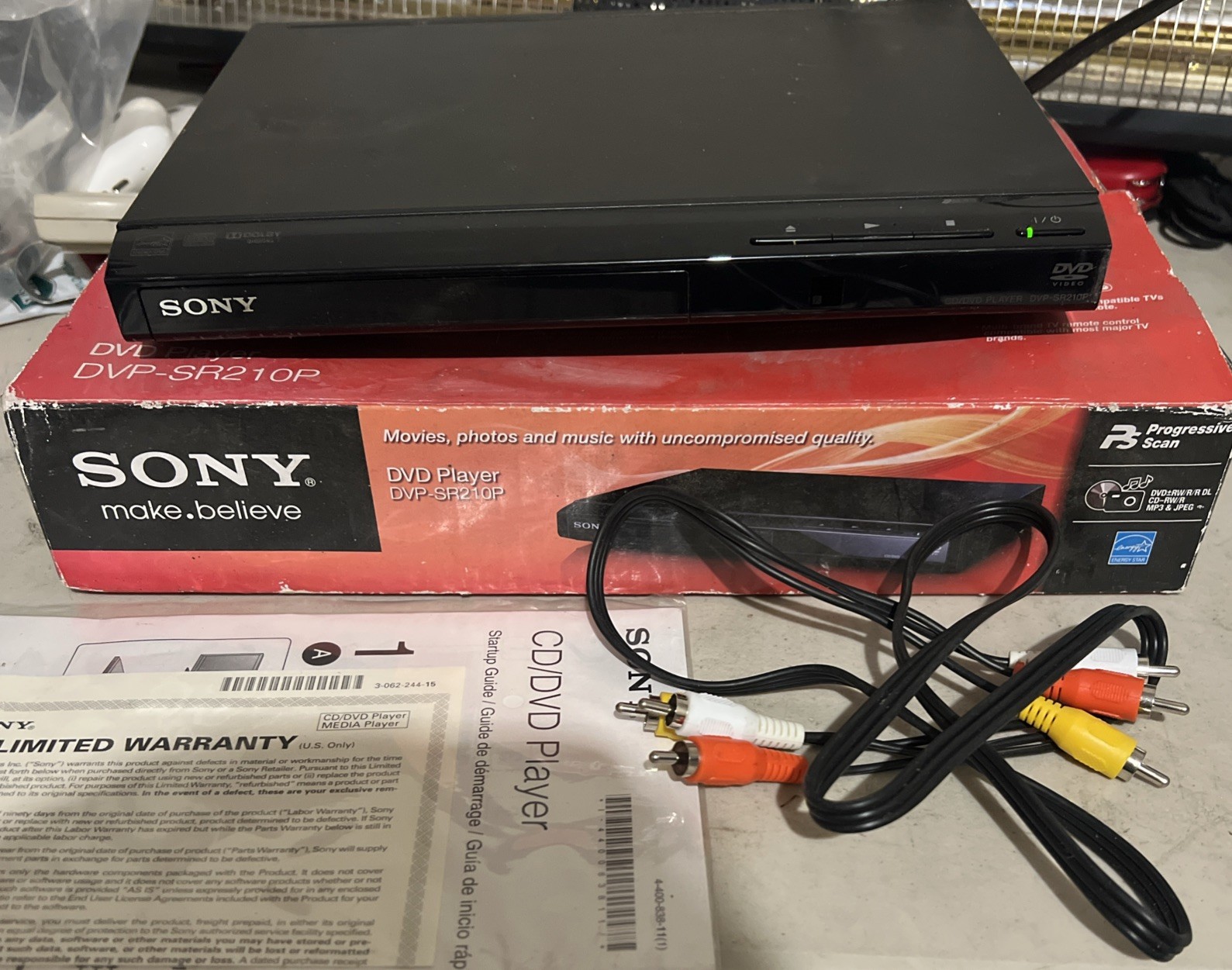 Sony DVP-SR101P DVD Player without Remote