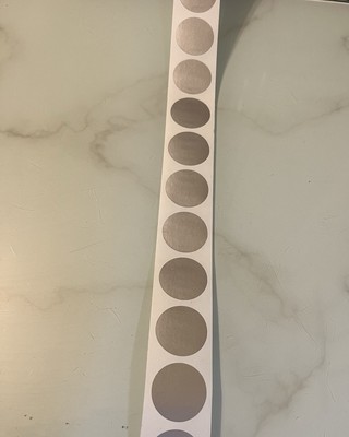 50 x 1 Zoll Runde Abkratzaufkleber Silber