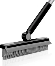 Grout Cleaner Brush w/ Long Handle V-Shaped Floor Scrub Brush Swivel Grout Brush