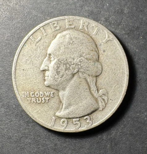 1953-D Silver Washington Quarter (Circulated) - (#4016) Very Fine Condition