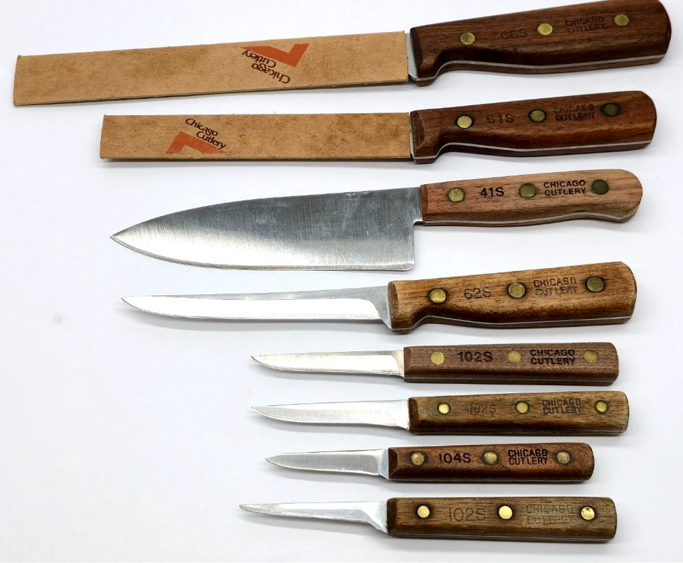 lote de 8 cuchillos Chicago cubiertos cocina preparación Foto 3 de 4