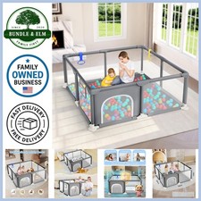 Baby Playpen Small 47x47 Inch Indoor Outdoor Safe Mesh Easy Setup