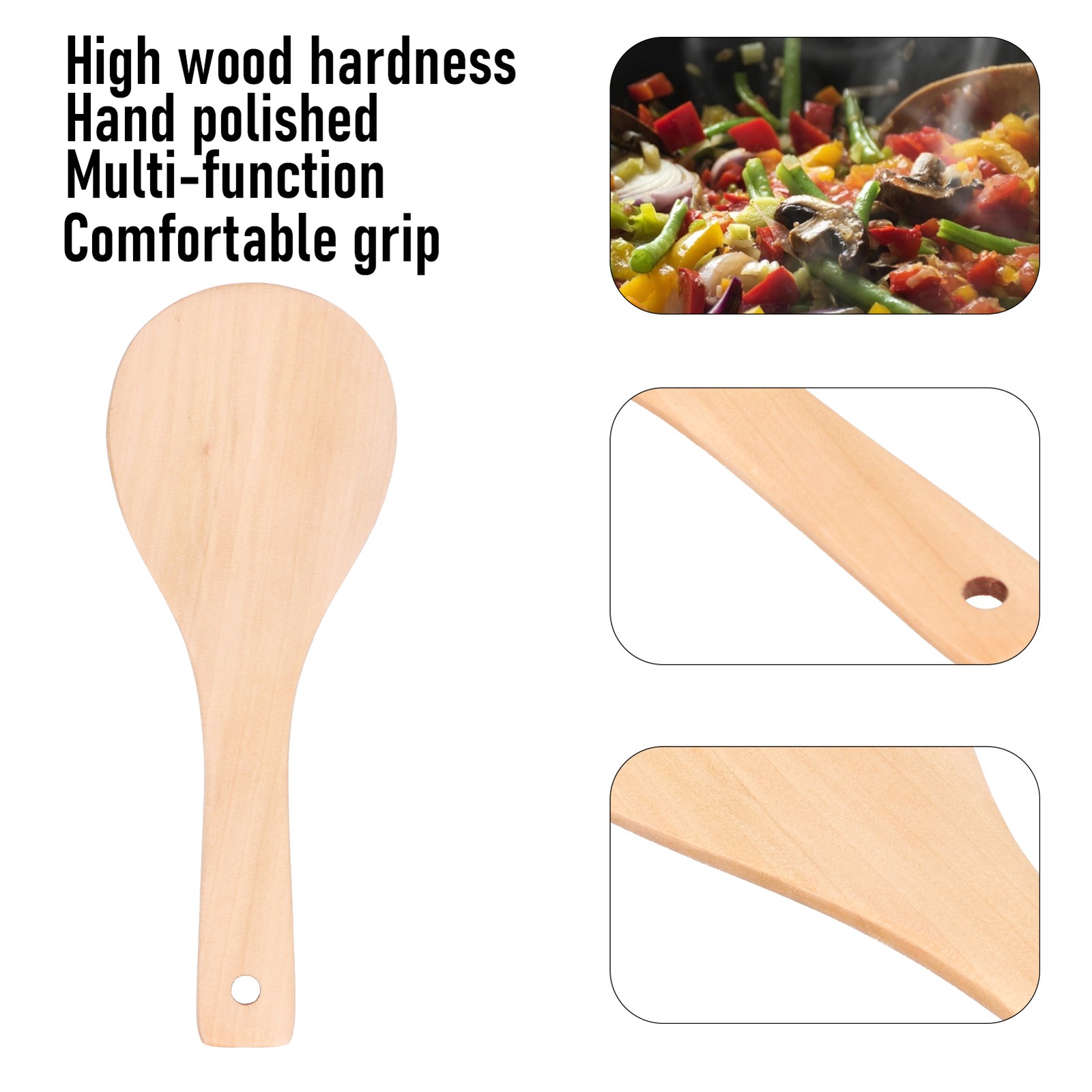 Wooden Rice Spoon Natural Eco-Friendly Kitchen Utensil For Home Recommended