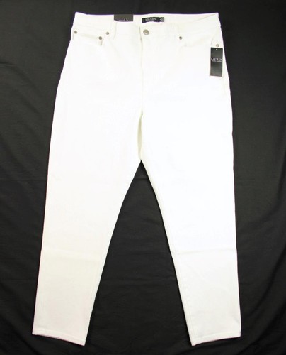 Lauren Ralph Lauren Womens Jeans 16 33 Skinny Ankle High-Rise Stretch White $99