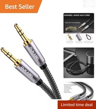 3.5mm AUX Cable Gold-Plated Nylon Braided Stereo Audio Cord 4 Feet