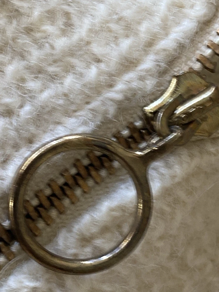 Vintage Pendleton Cardigan sweater jacket Zipper Women XS Ivory 100% wool Chunky - Image 3 of 4