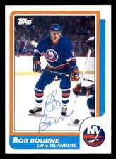 1986 Topps Hockey #14 Bob Bourne Signed Autograph (no COA)