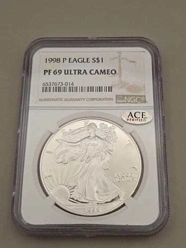 1998-P American Silver Eagle NGC PF69 Ultra Cameo