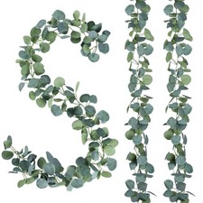 4 Pack Artificial Eucalyptus Garland Greenery Leaves Handmade 3D Silk Vines S...