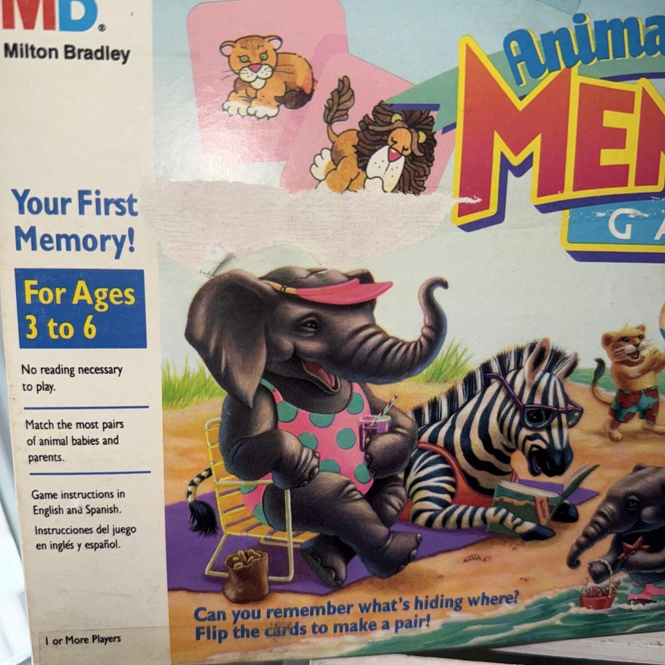 1990's Milton Bradley Memory Card Matching Game, Animal Families Complete - Image 2 of 4