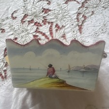 Veuve Perrin Dish , rectangular/scalloped edge, French 18th century(?)  8.5x4x3”