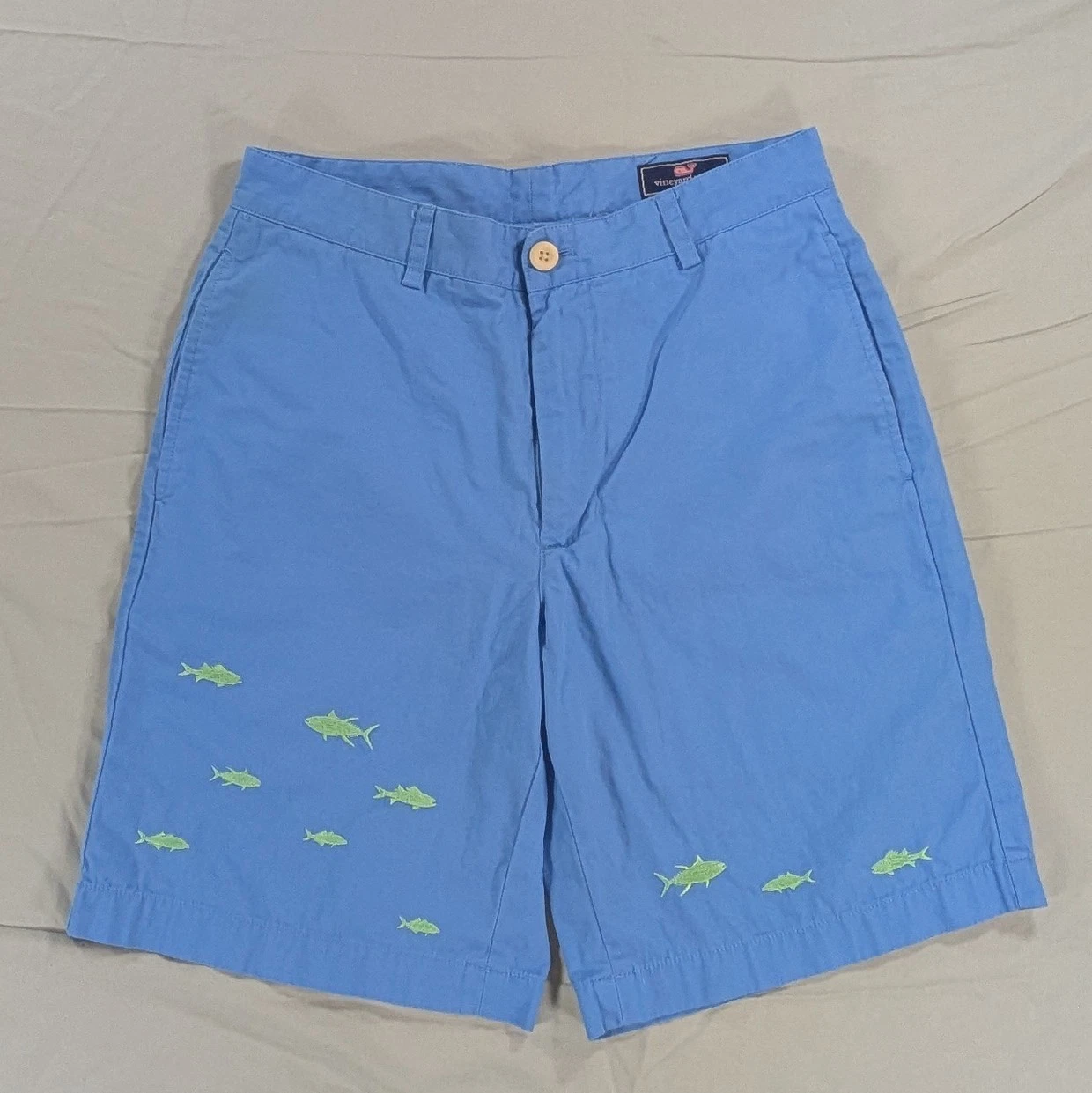 Vineyard Vines Shorts Mens 30 Blue Club Short Embroidered Fish Preppy