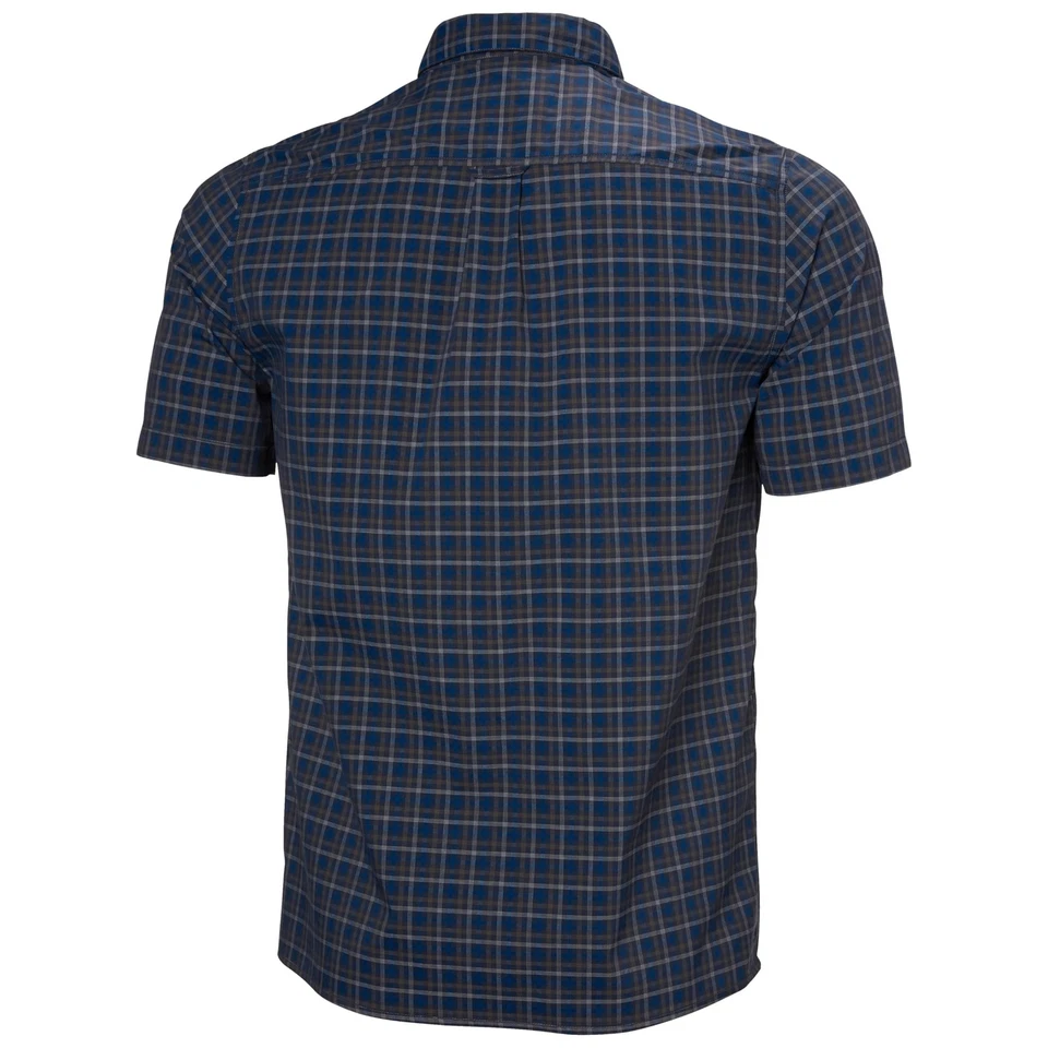 Camisa abotonada manga corta para hombre, 597 azul marino Vika micro cuadros Foto 4 de 4