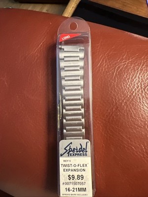 Men's Speidel Twist-O-Flex 16-21MM Watch Band- Silver Tone Expansion