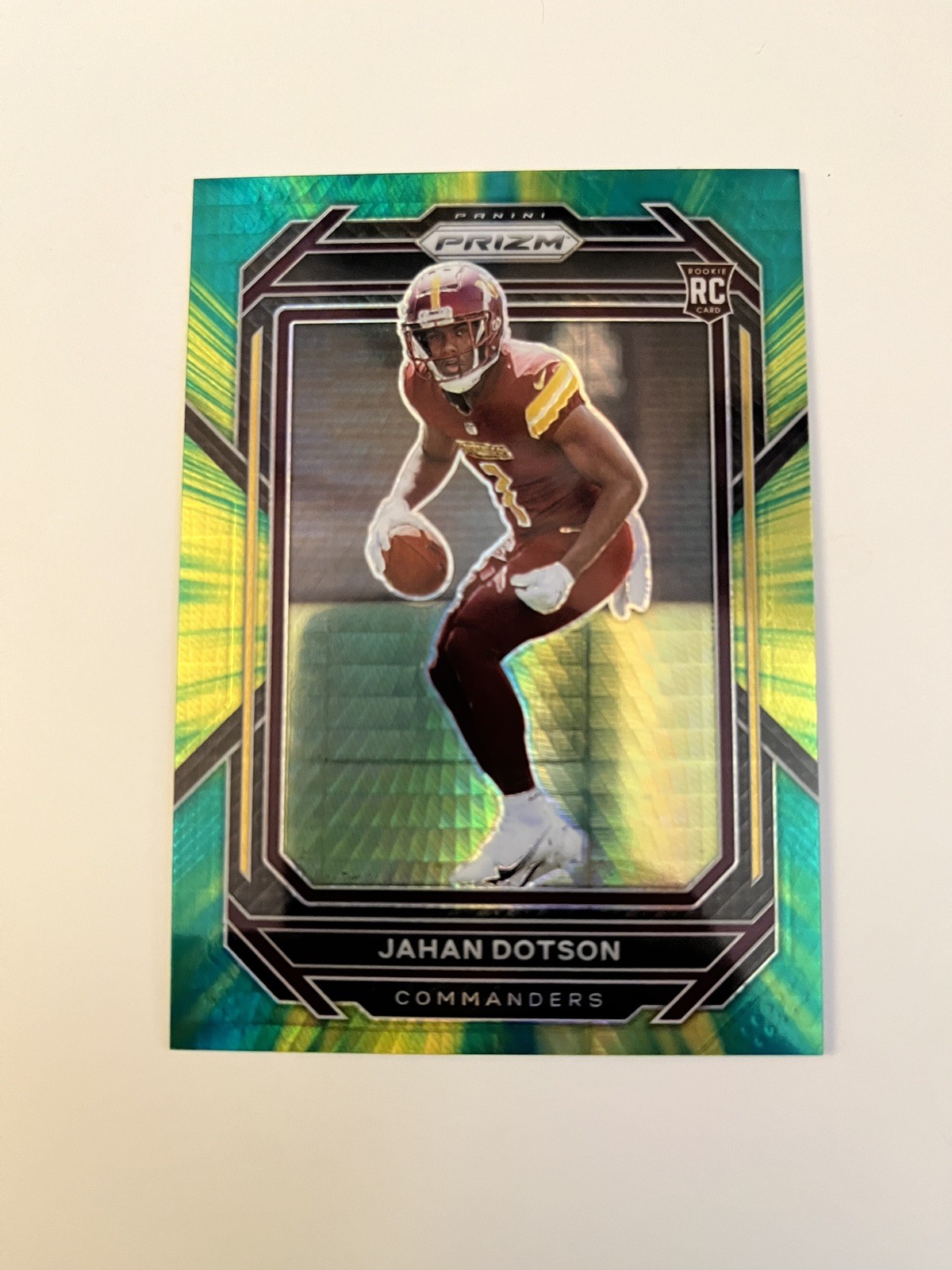 2022 Panini Prizm Hyper Green Prizm /175 Jahan Dotson #312 RC Commanders