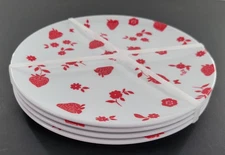 4  Strawberry 8.5” Salad Side Plates THE TABLETOP Gallery Red Americana MELAMINE